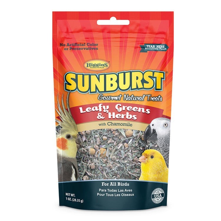 Higgins Sunburst Bird Treat Leafy Greens & Herbs 1 Oz