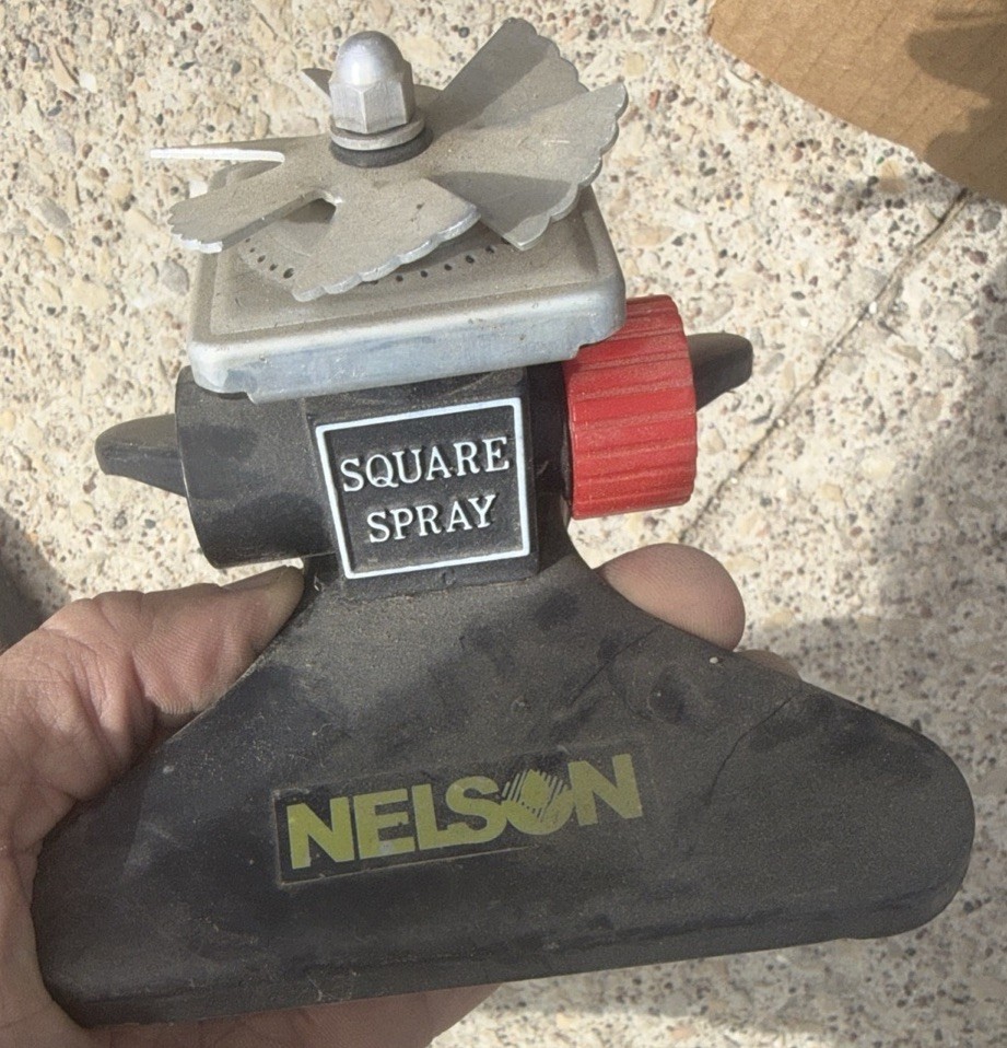 Vintage Nelson Square Sprinkler Head - Cast Metal - Corners...