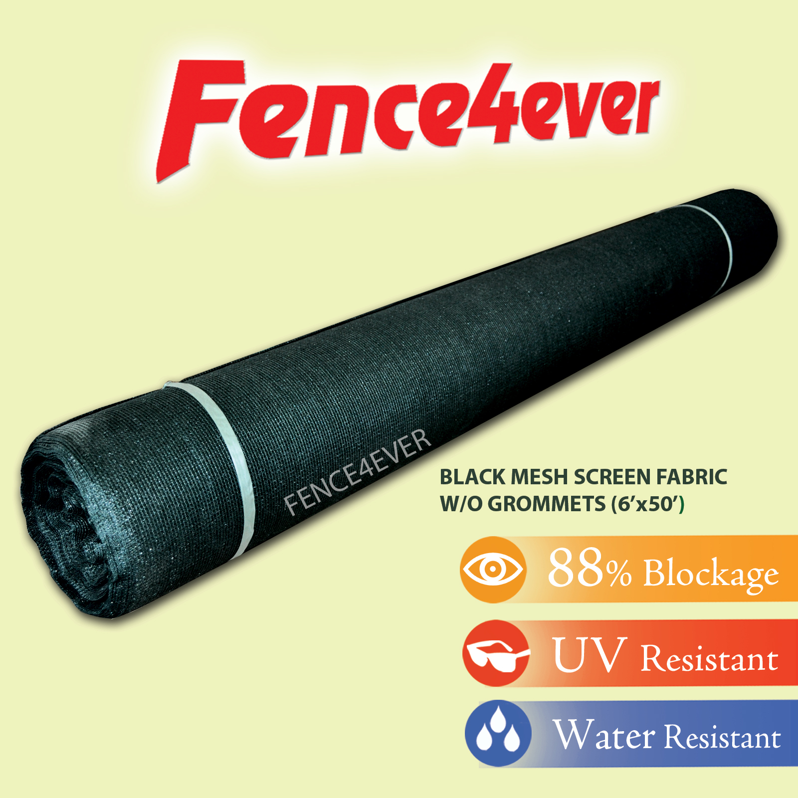 Sunscreen Shade Cloth Roll - 6'x50' Privacy Windscreen UV Pr...