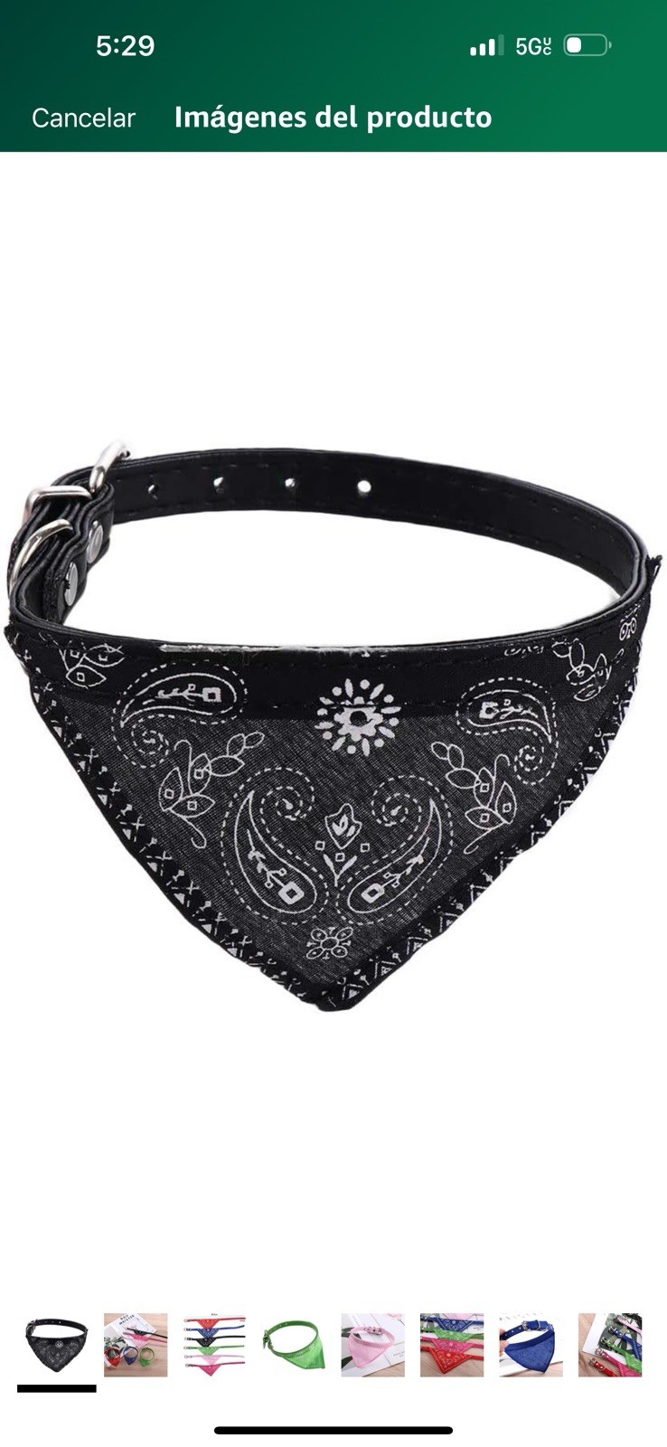 "Leather Adjustable Pet Scarf & Collar - Small to Large Size...