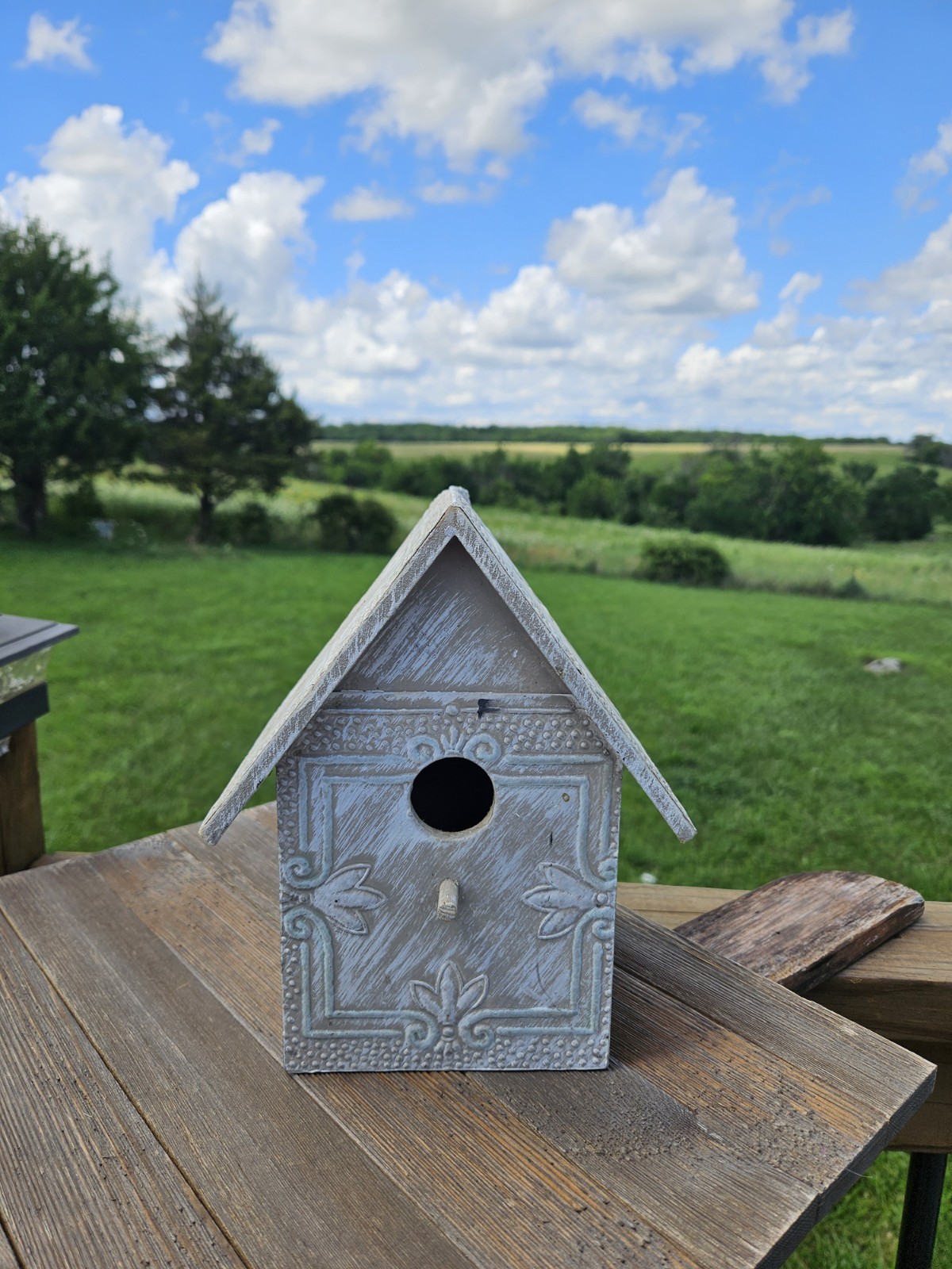 Shabby Chic Vintage Birdhouse Distressed White Victorian Woo...