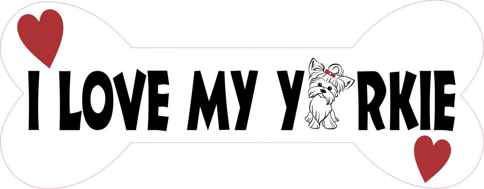 Yorkie Lover Dog Bone Sticker (6" x 2.25")
