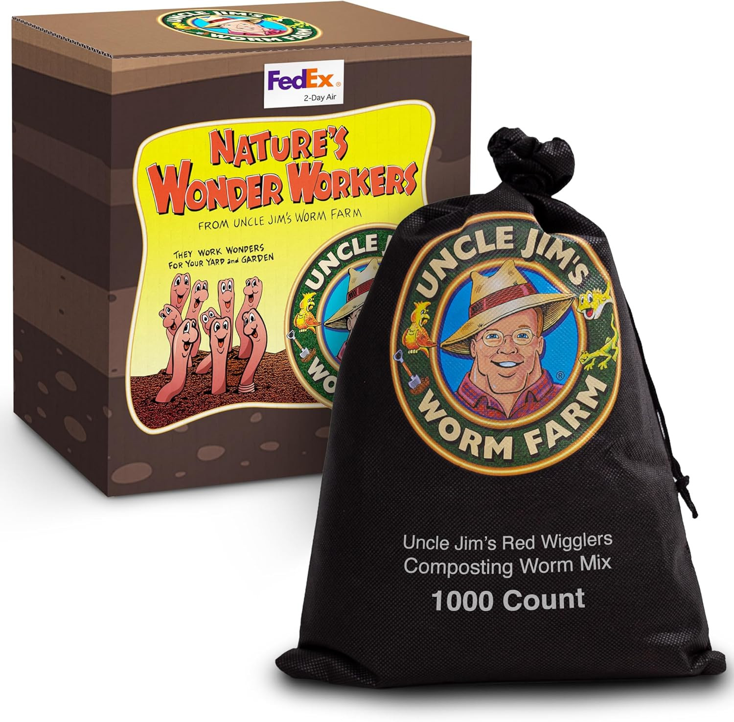 Red Wiggler Worms (1000 Count) for Garden Soil Enrichment