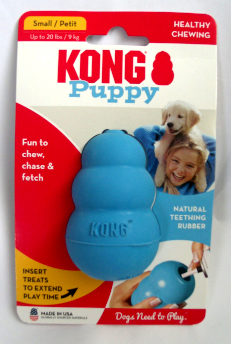 Kong Puppy Small Dog Toy, Up to 20 lbs, Chew & Fetch Teethin...