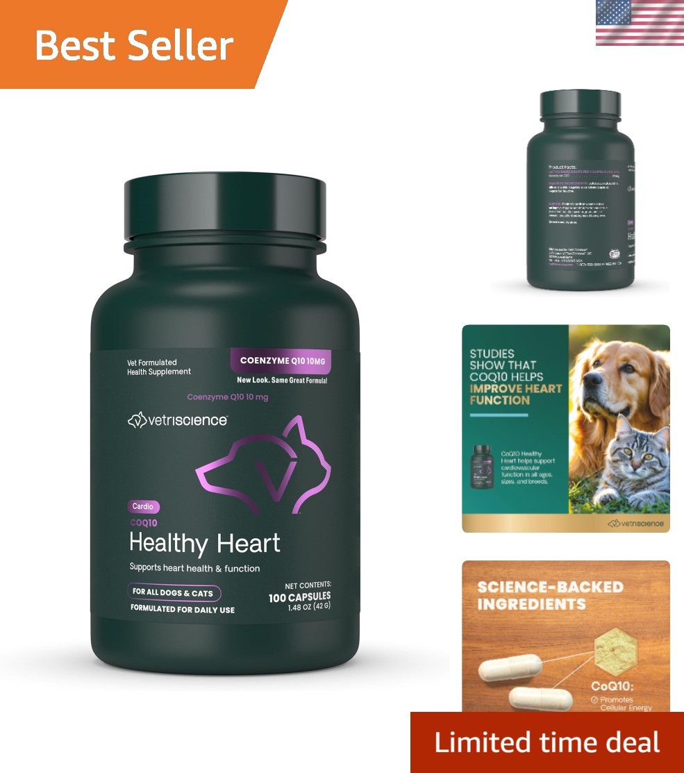 Vetri-Science Coenzyme Q10 for Dogs & Cats - 10mg, 100 Capsu...