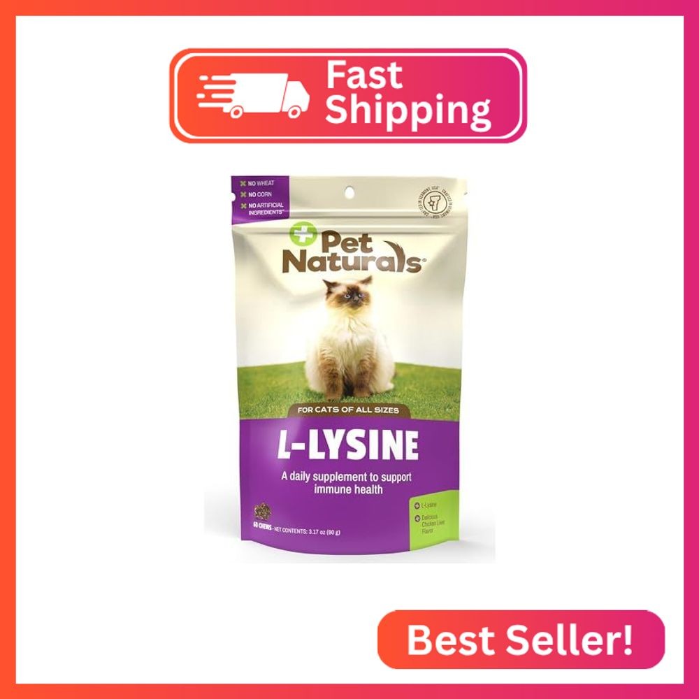 Pet Naturals Lysine for Cats, Chicken Flavor, 60 Chews