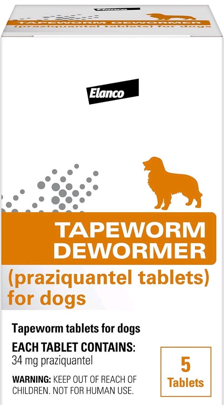 Tapeworm Dewormer for Dogs - Praziquantel Tablets - 5 Count