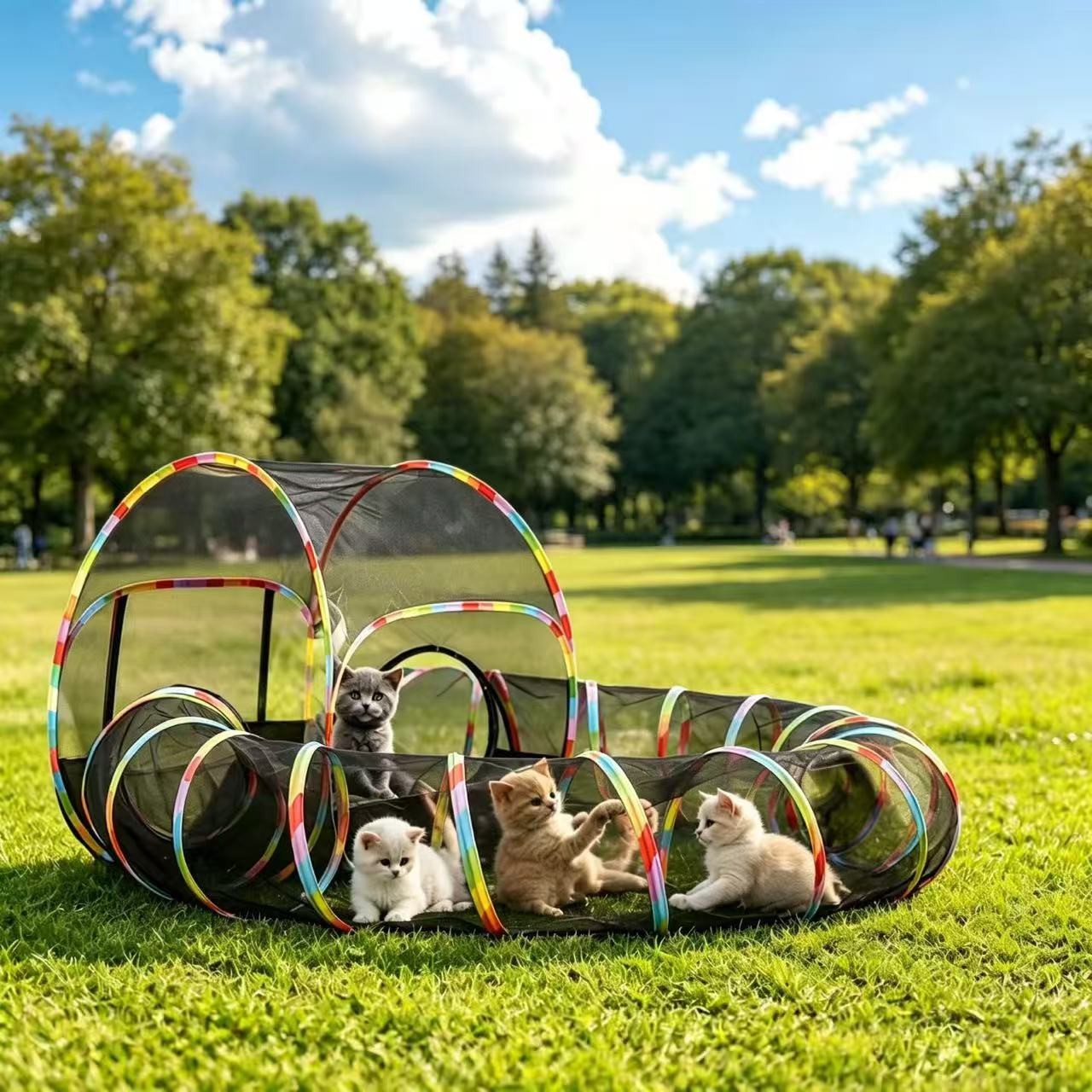 Outdoor Cat Enclosure Scalable Portable Pop Up Cat Tent with...