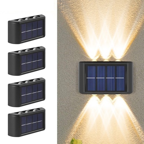 Solar Fence Lights Outdoor LED Garden Yard Decor Lamp Set
