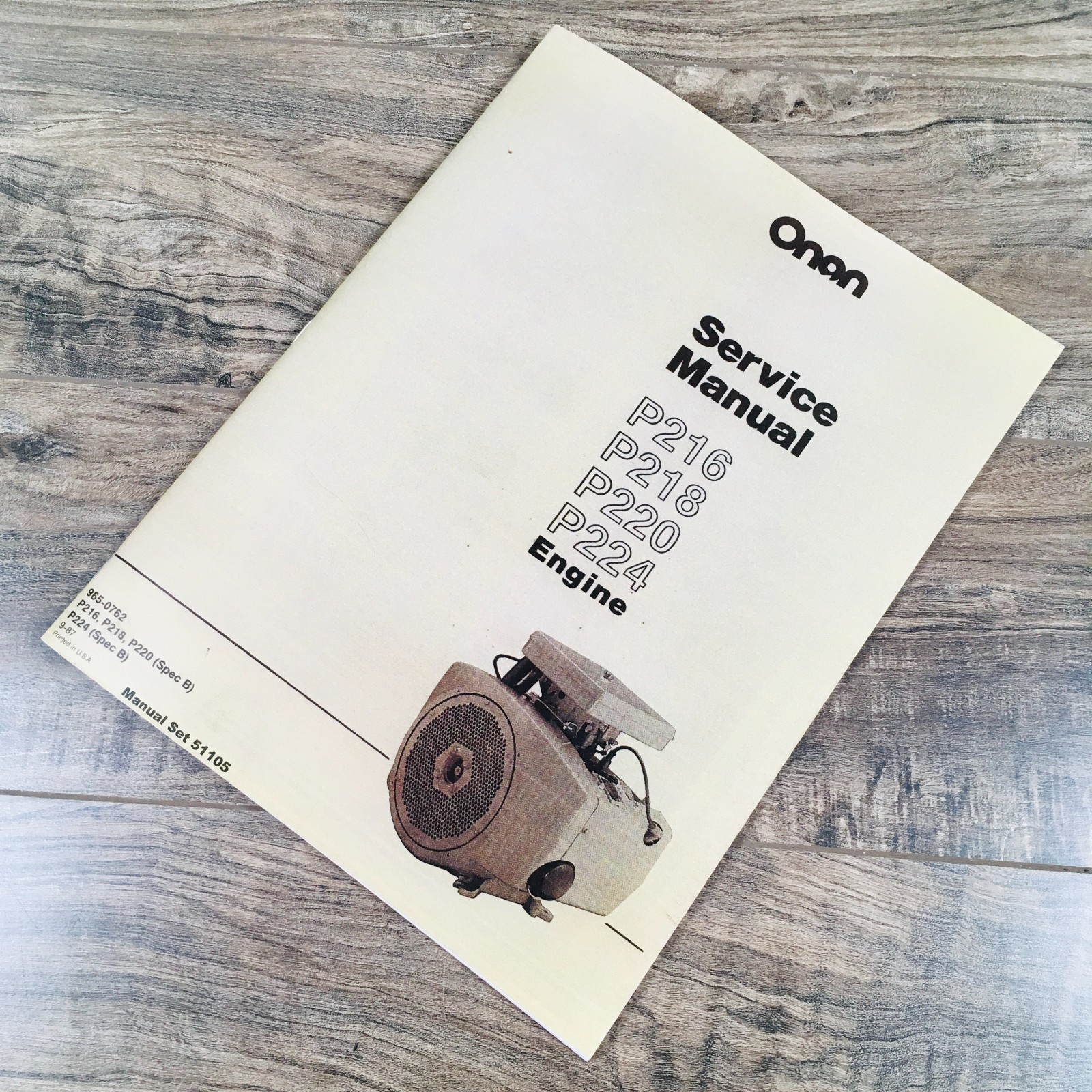 Onan Engine Repair Manual Workshop Book (16/18/20/24 HP)