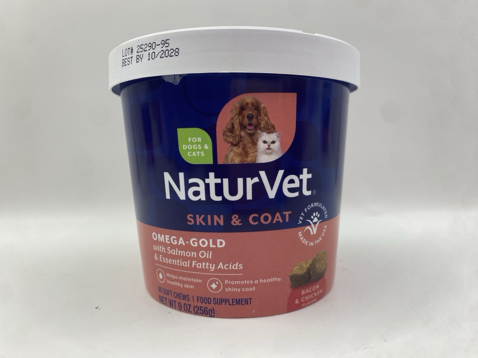NaturVet Omega-Gold Salmon Oil Chews for Dogs & Cats - 9 Oz