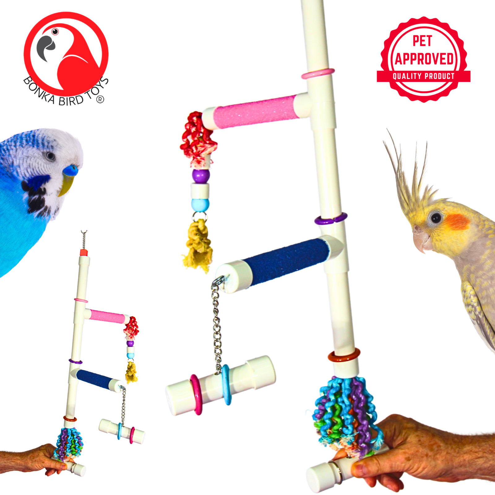 Bonka Bird Toys 2300 PVC Play Tower Pedi Perch Parrot Cage T...