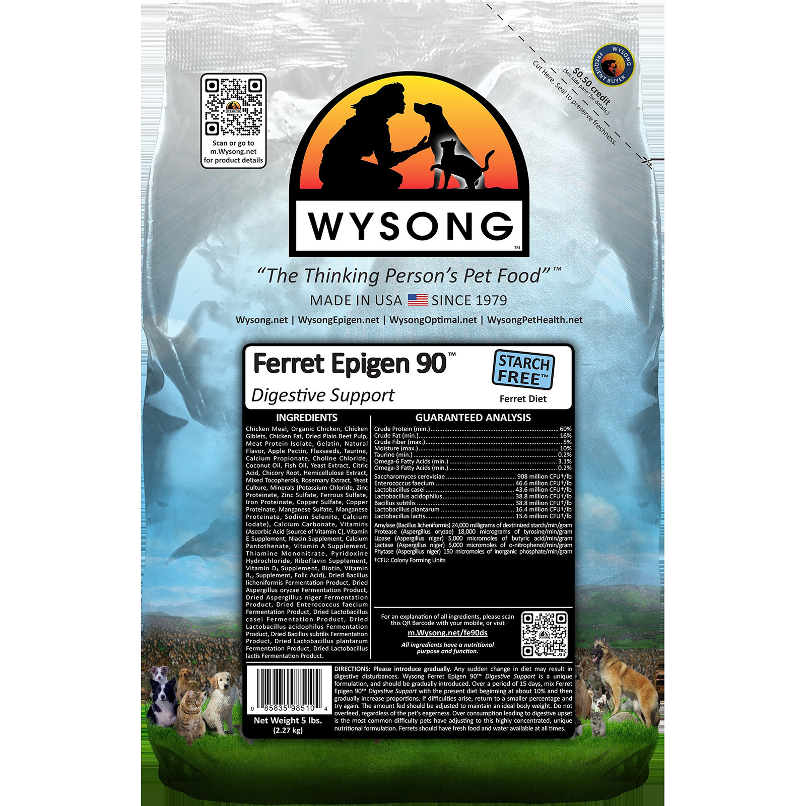 Wysong Ferret Epigen Digestive Support Dry Food - 5 Pound Ba...