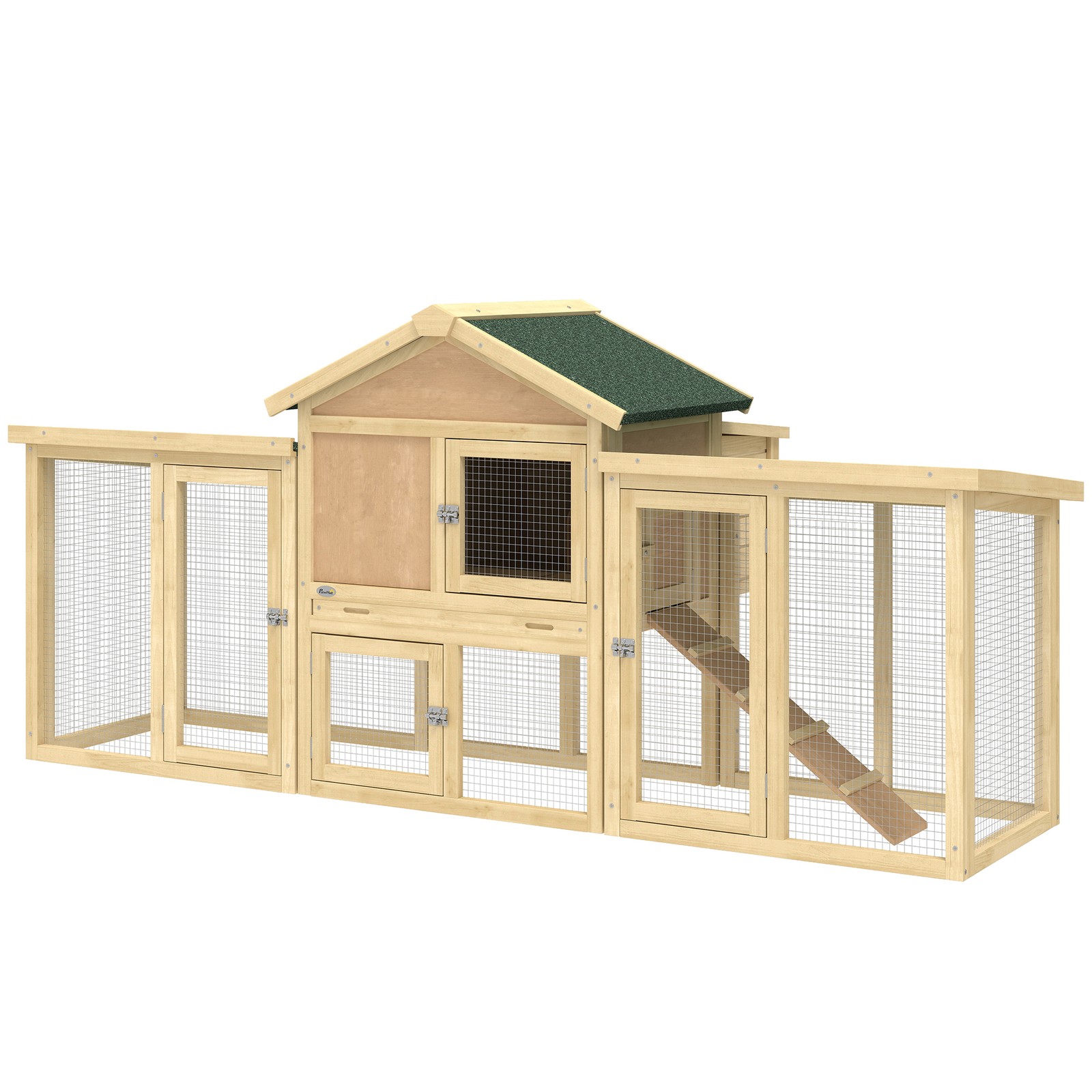 PawHut 80" Wooden Chicken Coop With Nesting Box and Dropping...