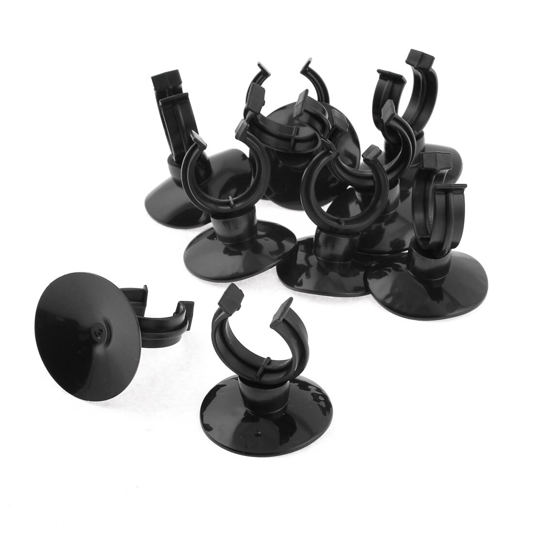 Black Aquarium Tube Holder Set - 10 Pieces, 20mm Diameter