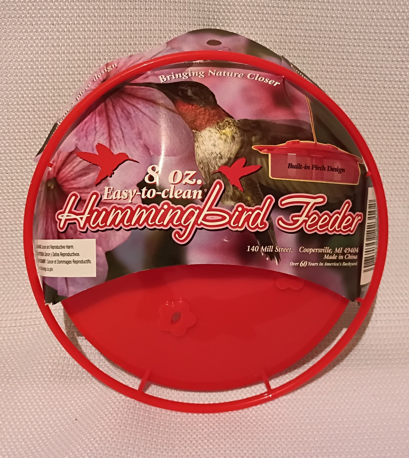 Nature's Way Hummingbird Feeder - Red Disc Feeders with Buil...