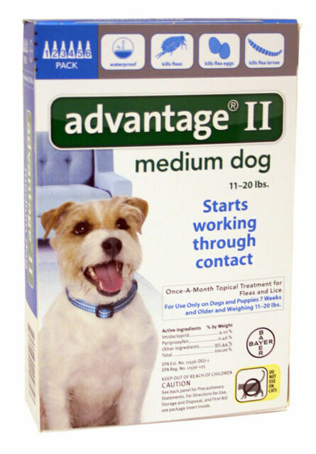 Advantage II for Medium Dogs (11-20 lbs), 6-Pack, EPA Approv...