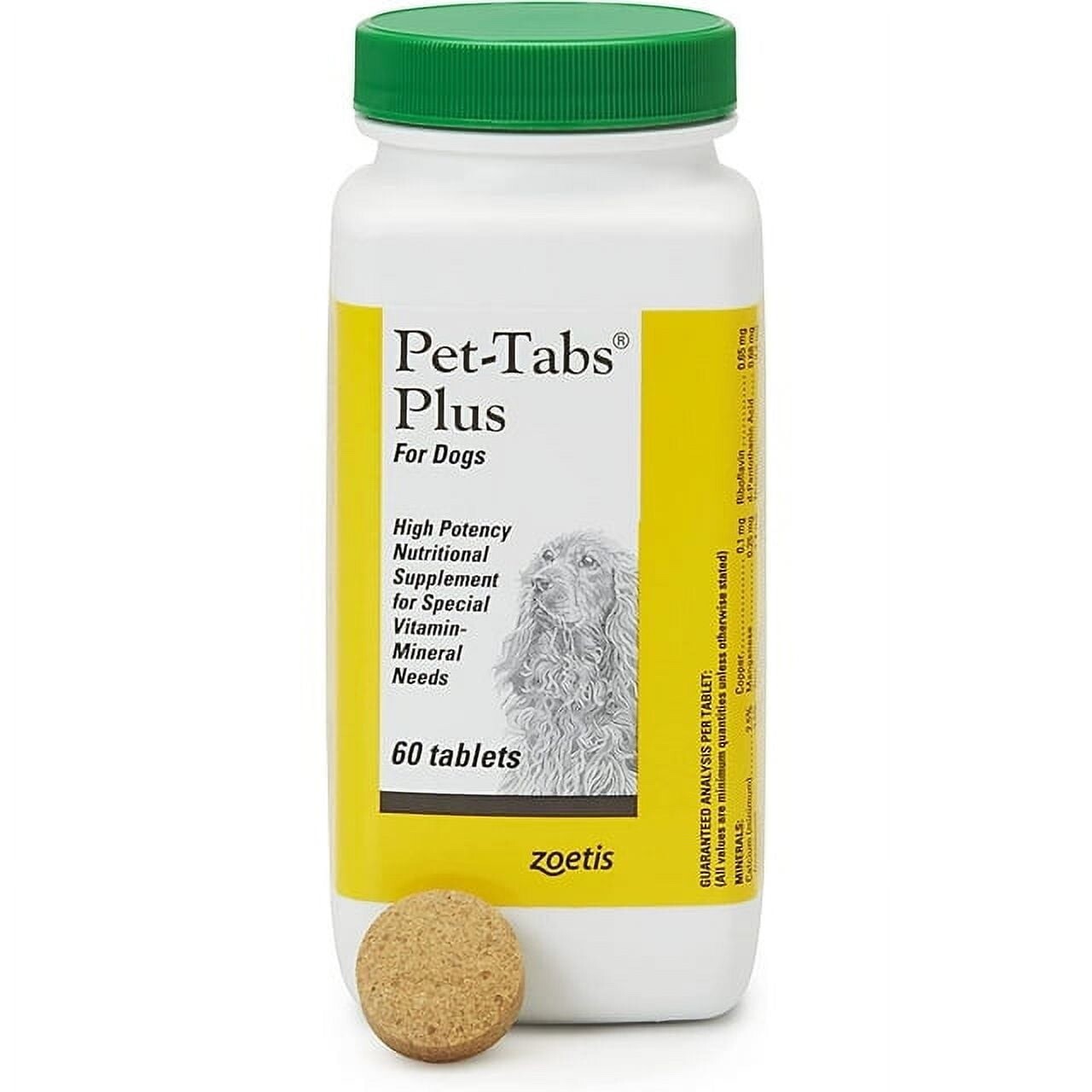 Pet-Tabs Plus Daily Vitamin Supplement Tablets for Dogs - 60...