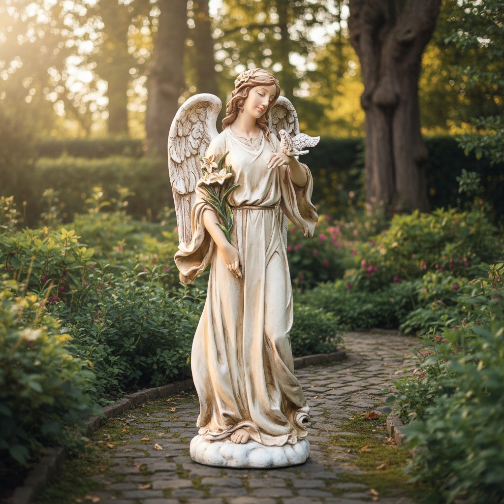 Joseph's Studio 24.5" Angel Statue - Serene Outdoor Religiou...