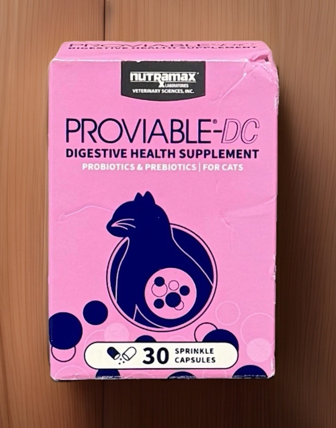 Nutramax Proviable-DC Digestive Supplement for Cats - 30 Cap...