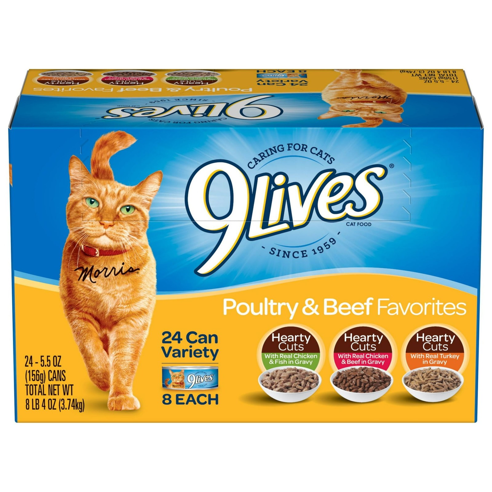 9Lives Poultry and Beef Favorites Variety Pack Wet Cat Food,...