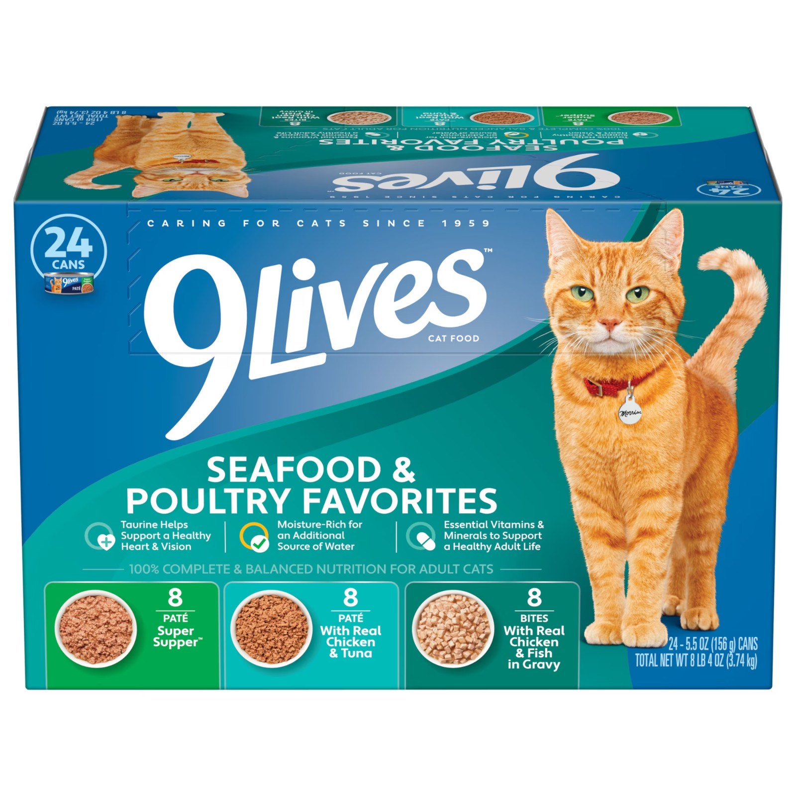 9Lives Seafood & Poultry Favorites Wet Cat Food Variety Pack...