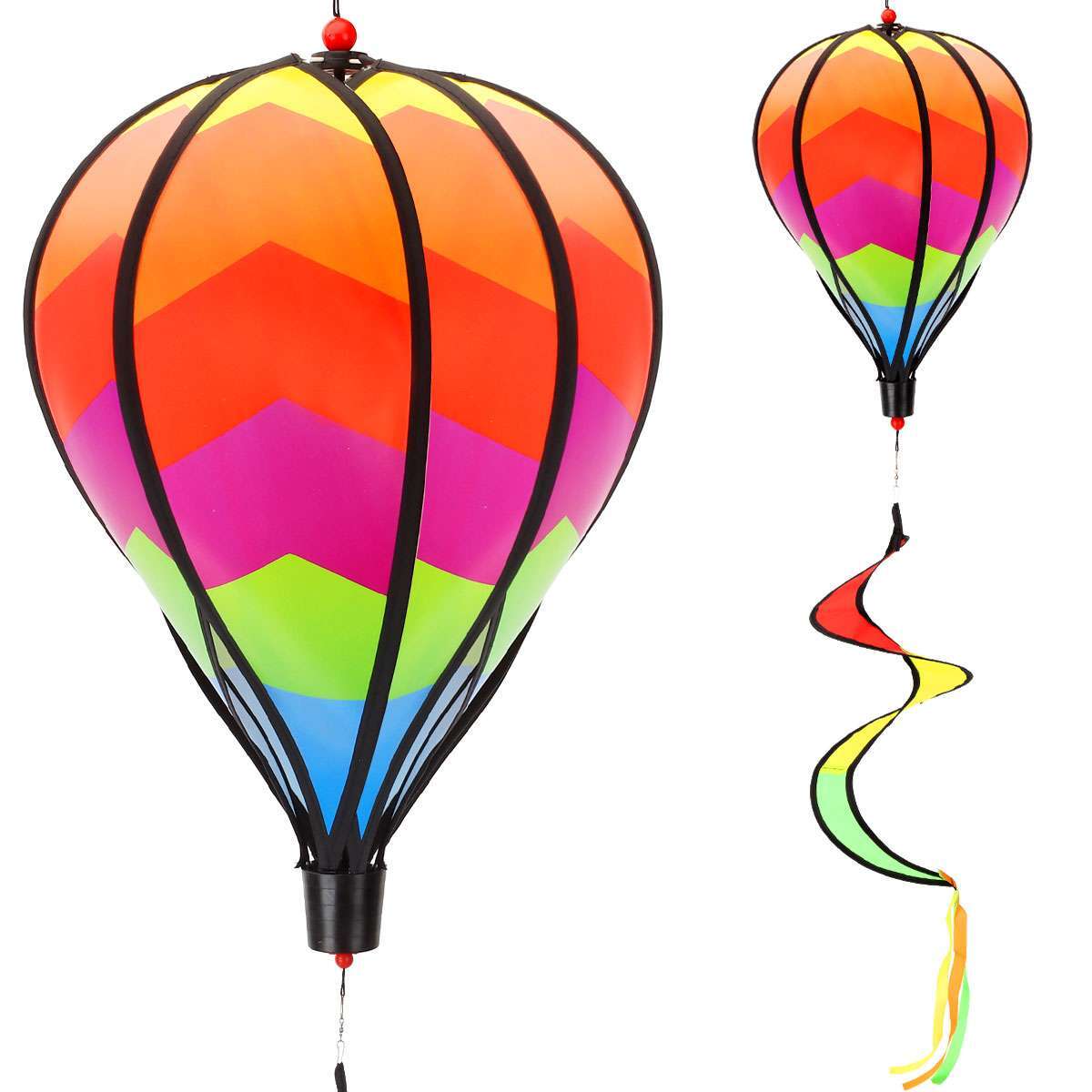 Rainbow Windsock Hot Air Balloon Wind Spinner Garden Tent Fe...