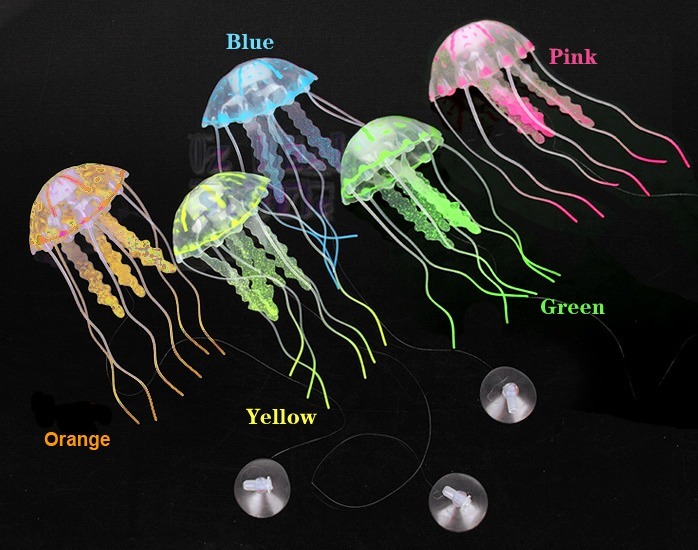 Color Glowing Jellyfish Decor for Aquarium Fish Tank Set