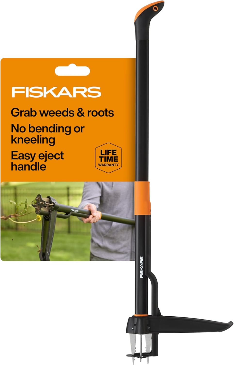 Fiskars Stand-Up Weed Puller Tool - Stainless Steel Root Gri...