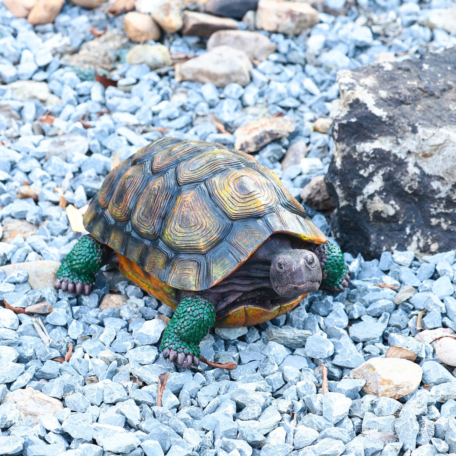 Turtle Resin Garden Sculpture (12" x 6")
