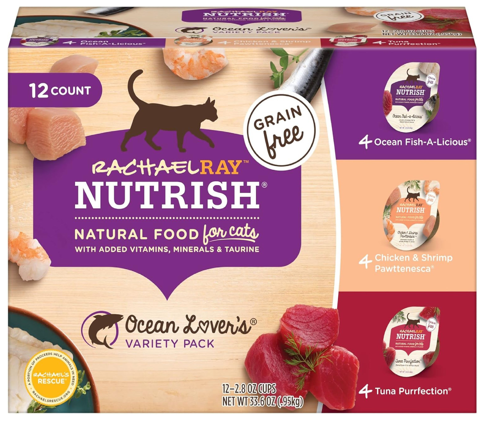 Rachael Ray Nutrish Natural Wet Cat Food, Ocean Lovers Varie...