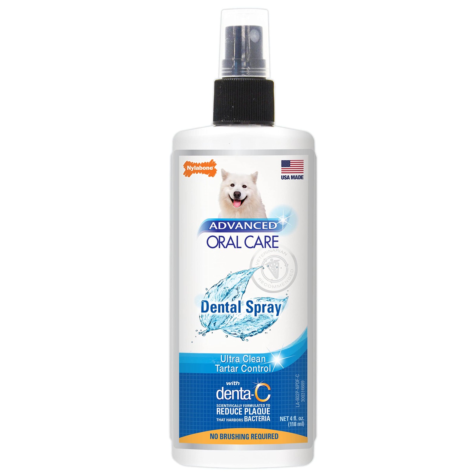 Nylabone Advanced Oral Care Pet Dental Spray - Liquid Tartar...