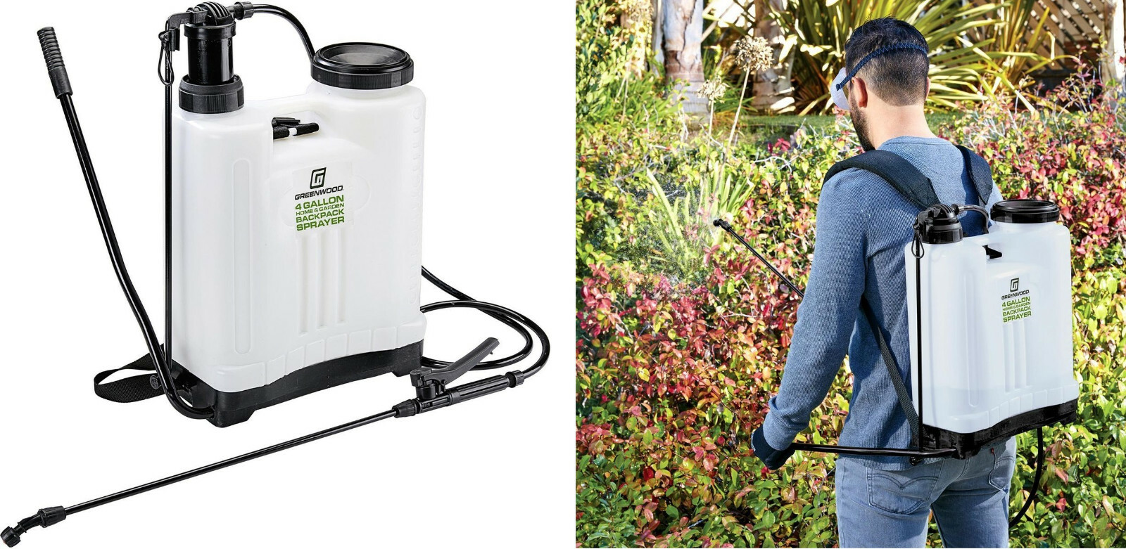 Garden Sprayer Backpack - 4 Gallon Capacity with 4 Nozzles