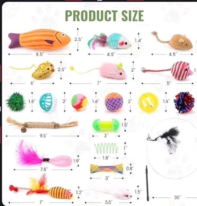 Cat Toys Variety Pack, 20-Piece — Catnip, Mice & Teaser Toy