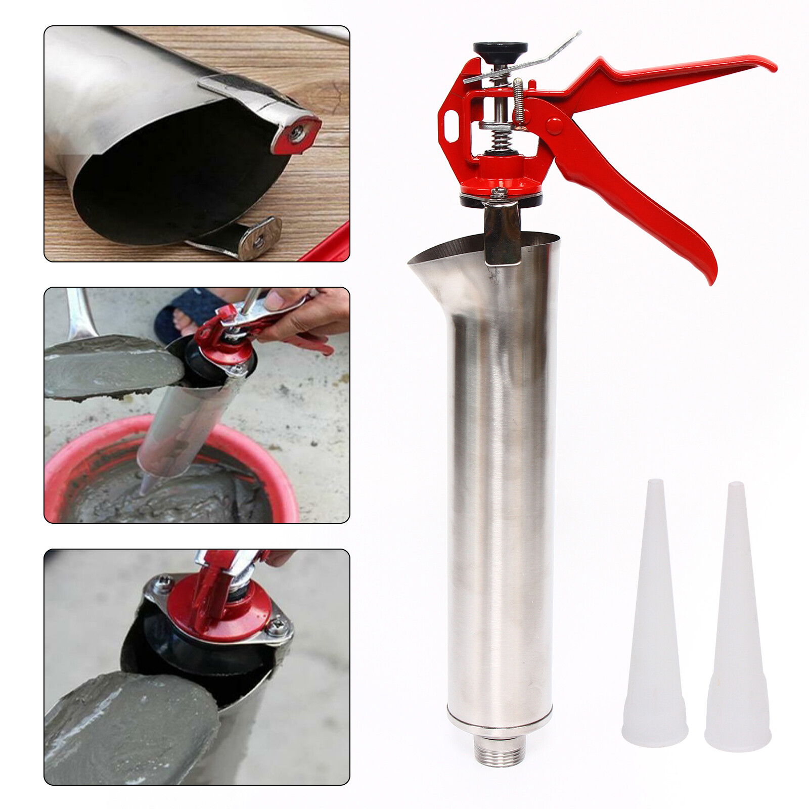 Brick Grouting Mortar Gun Tool Set - 2 Nozzles