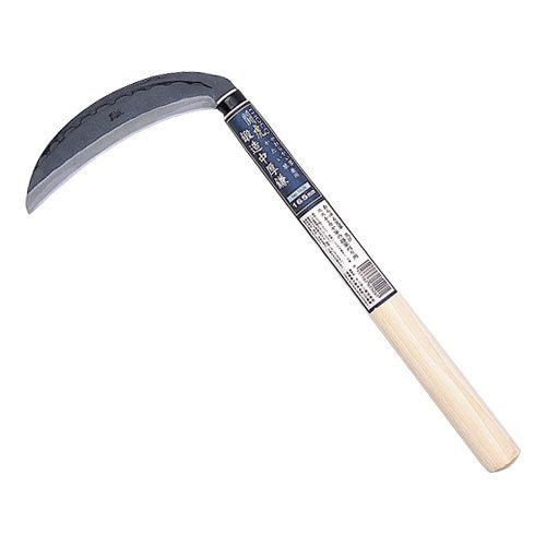 Japanese Aogami Steel Grass Sickle with Wooden Handle - KAMA...