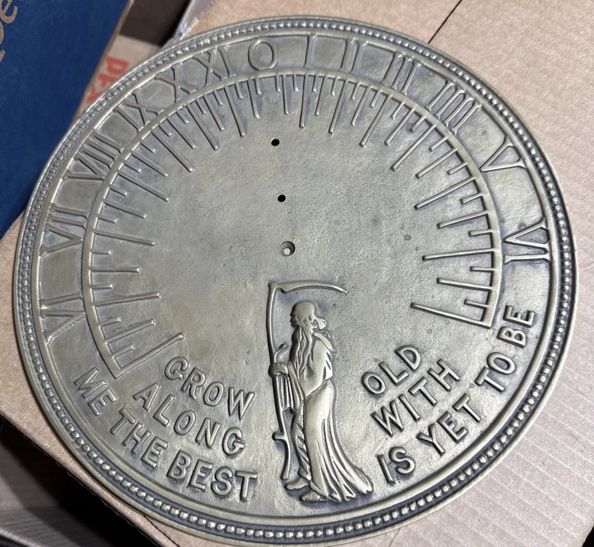 Vintage Flora Fauna Brass Sundial