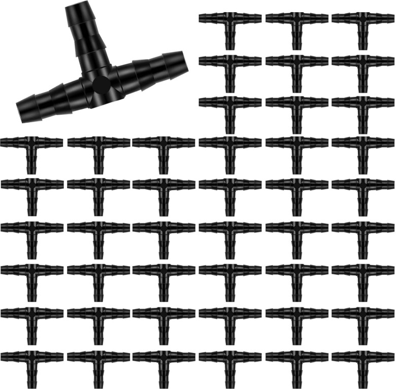 Universal Barbed Tee Fittings Connectors Drip Irrigation Fit...