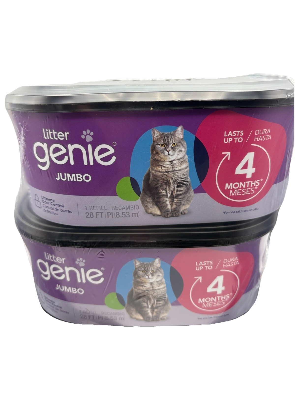 Litter Genie Refill Jumbo Bags 8-Month Supply 2 Refill Cartr...