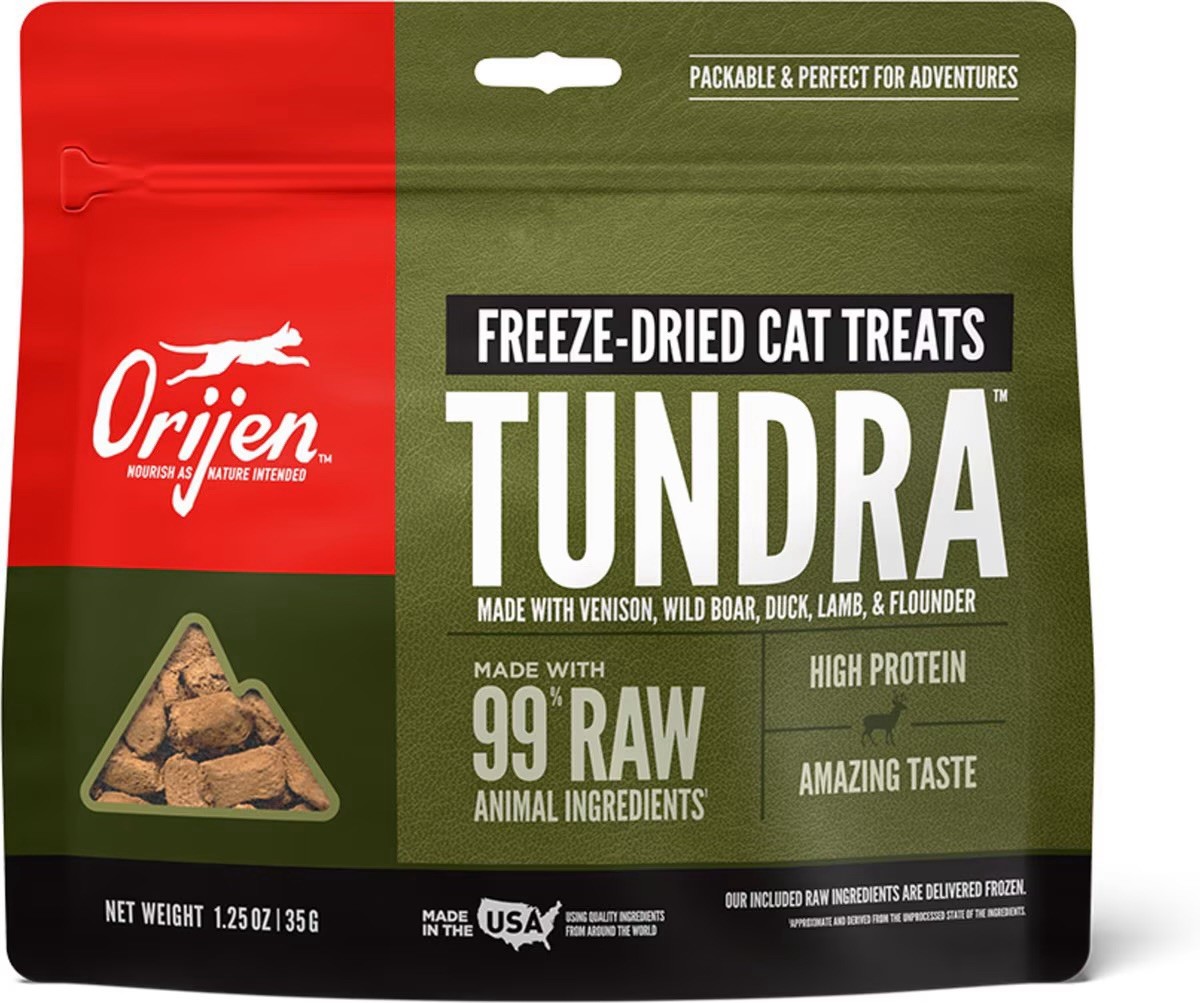 ORIJEN Tundra Cat Treats Freeze-Dried Grain-Free 3-Pack 1.25...