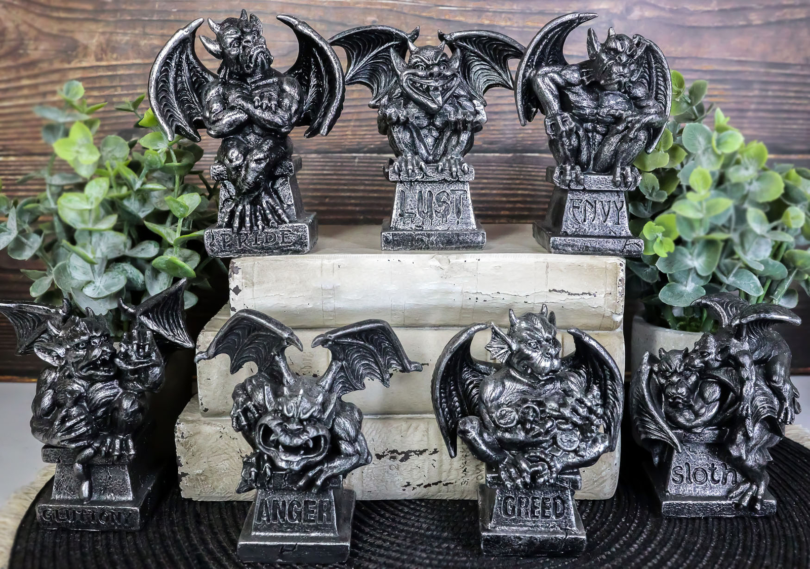 Allegorical Seven Deadly Sins Gargoyle Figurine Set