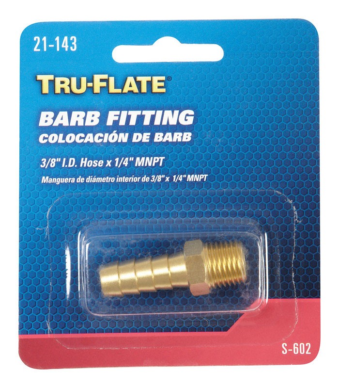 Tru-Flate 21143 Rust-Resist Brass Air Hose End 1/4 In. MNPT...
