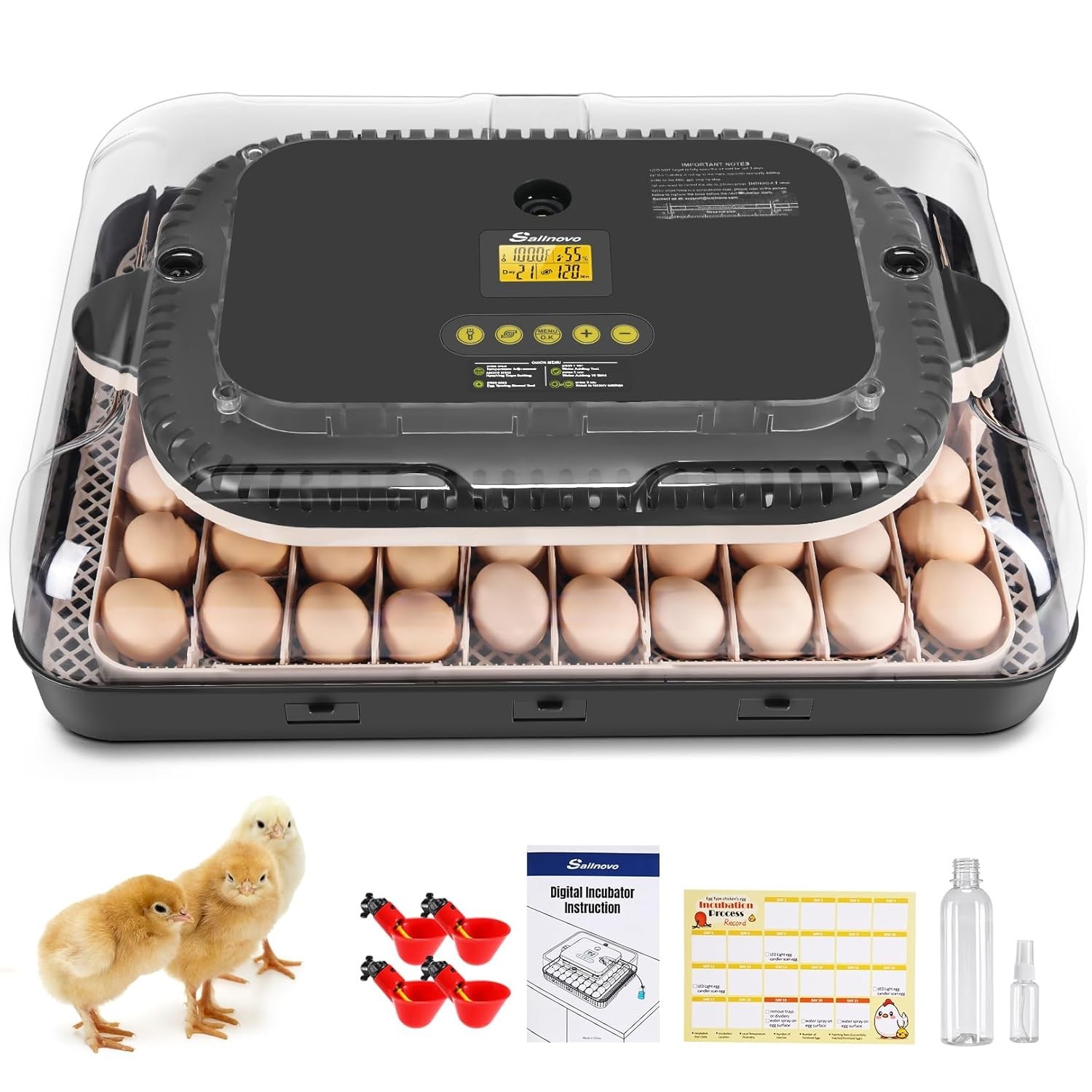 Egg Incubator 56/70 Eggs Digital Automatic Egg Turning With...
