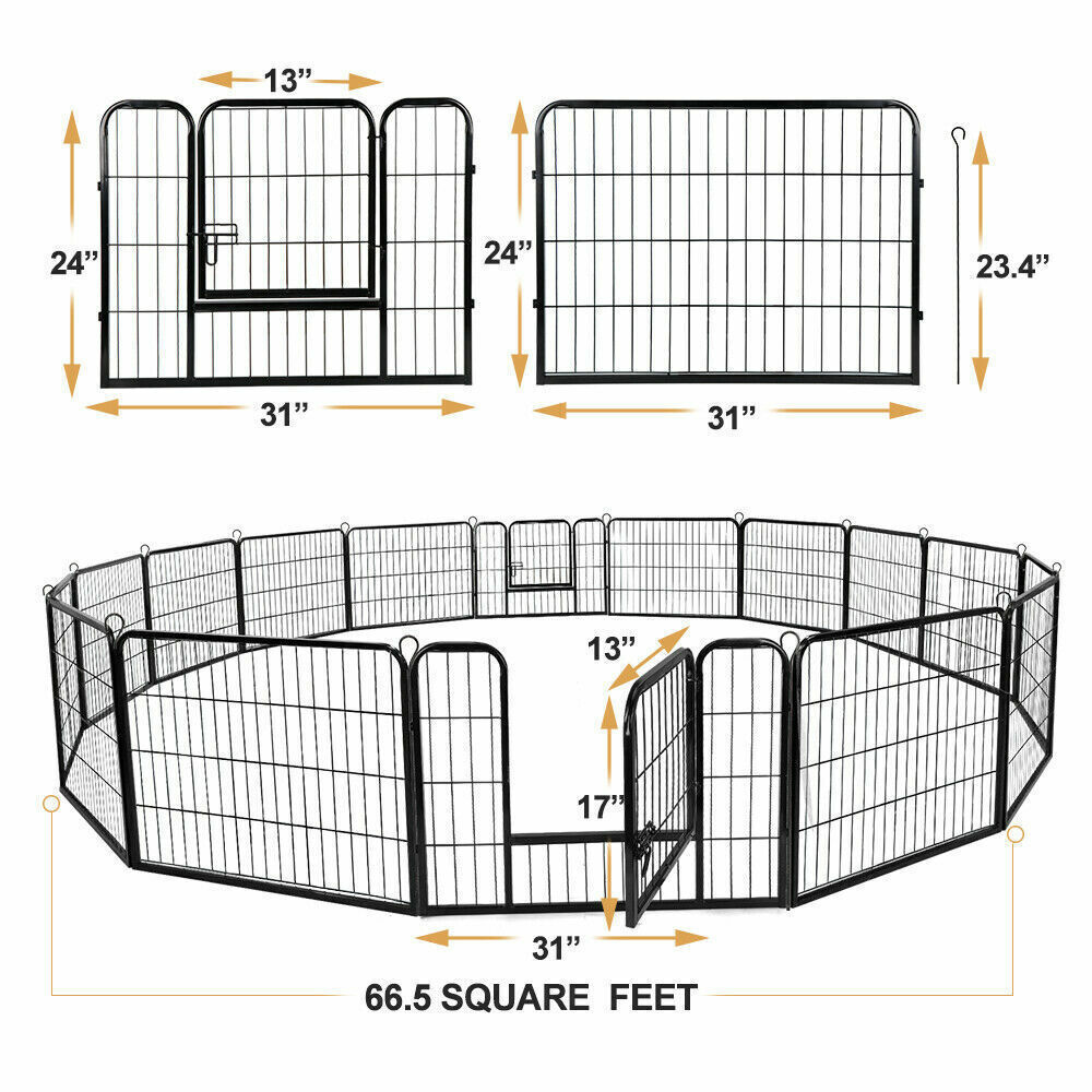 24" x 30" Metal Dog & Cat Exercise Fence