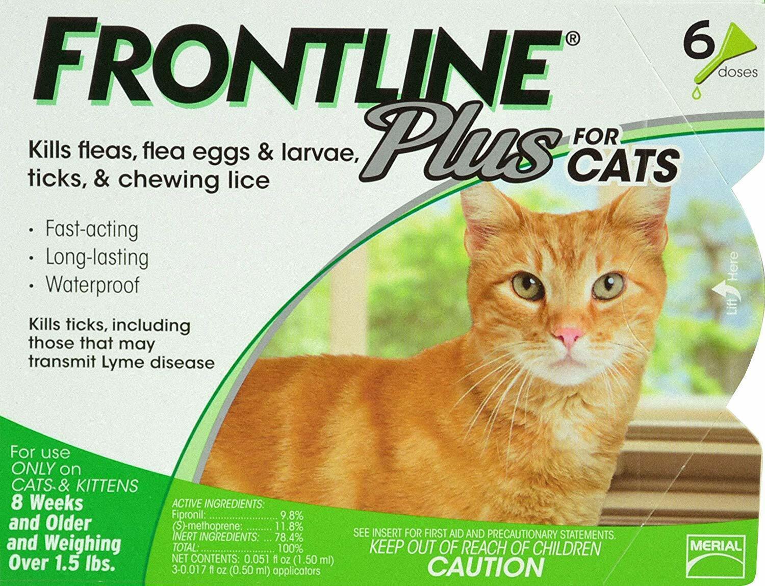 FRONTLINE Plus Flea and Tick Treatment for Cats Over 1.5 Lbs...