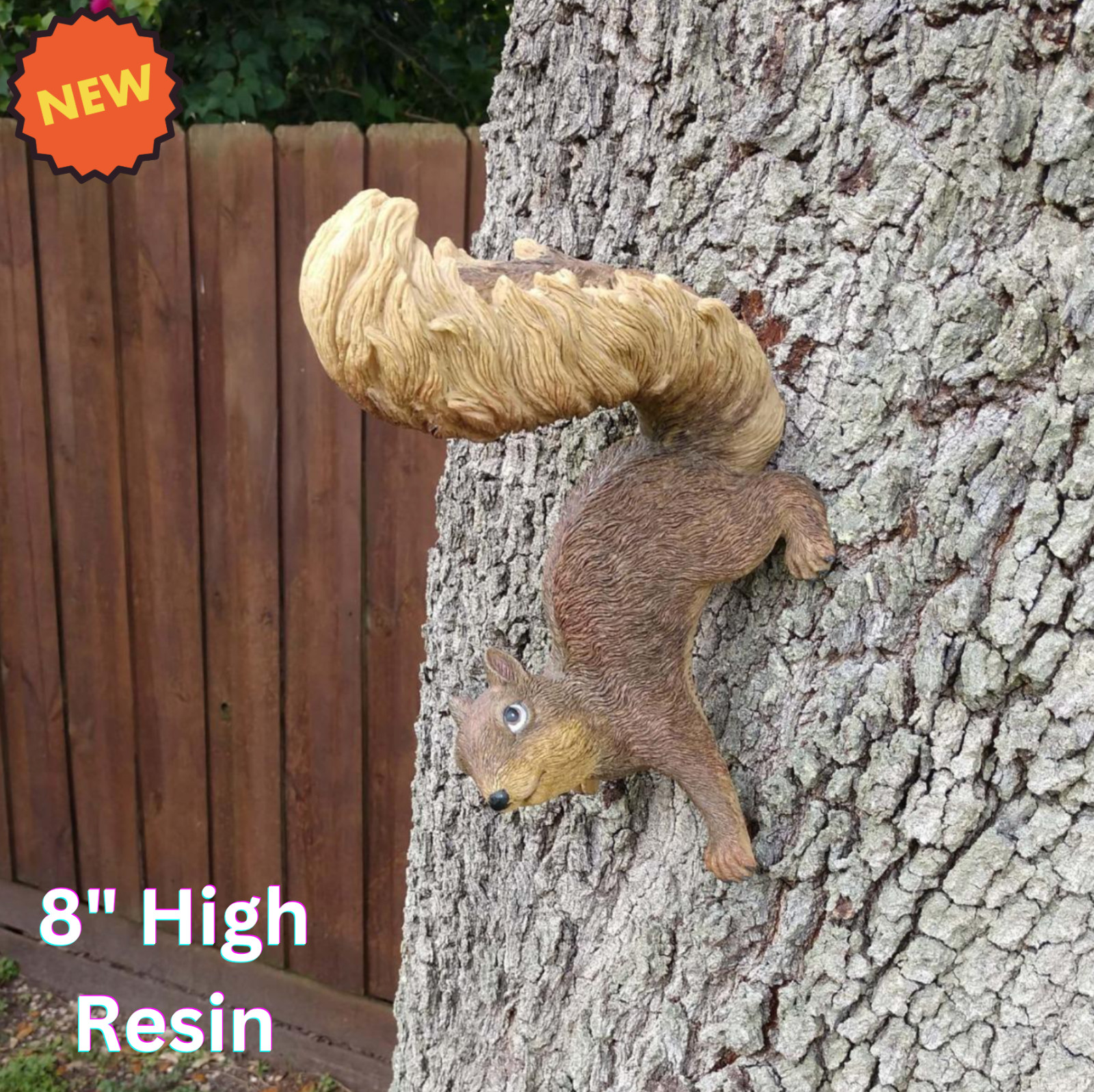 Lifelike Climbing Squirrel Tree Hanging Woodland Garden Deco...