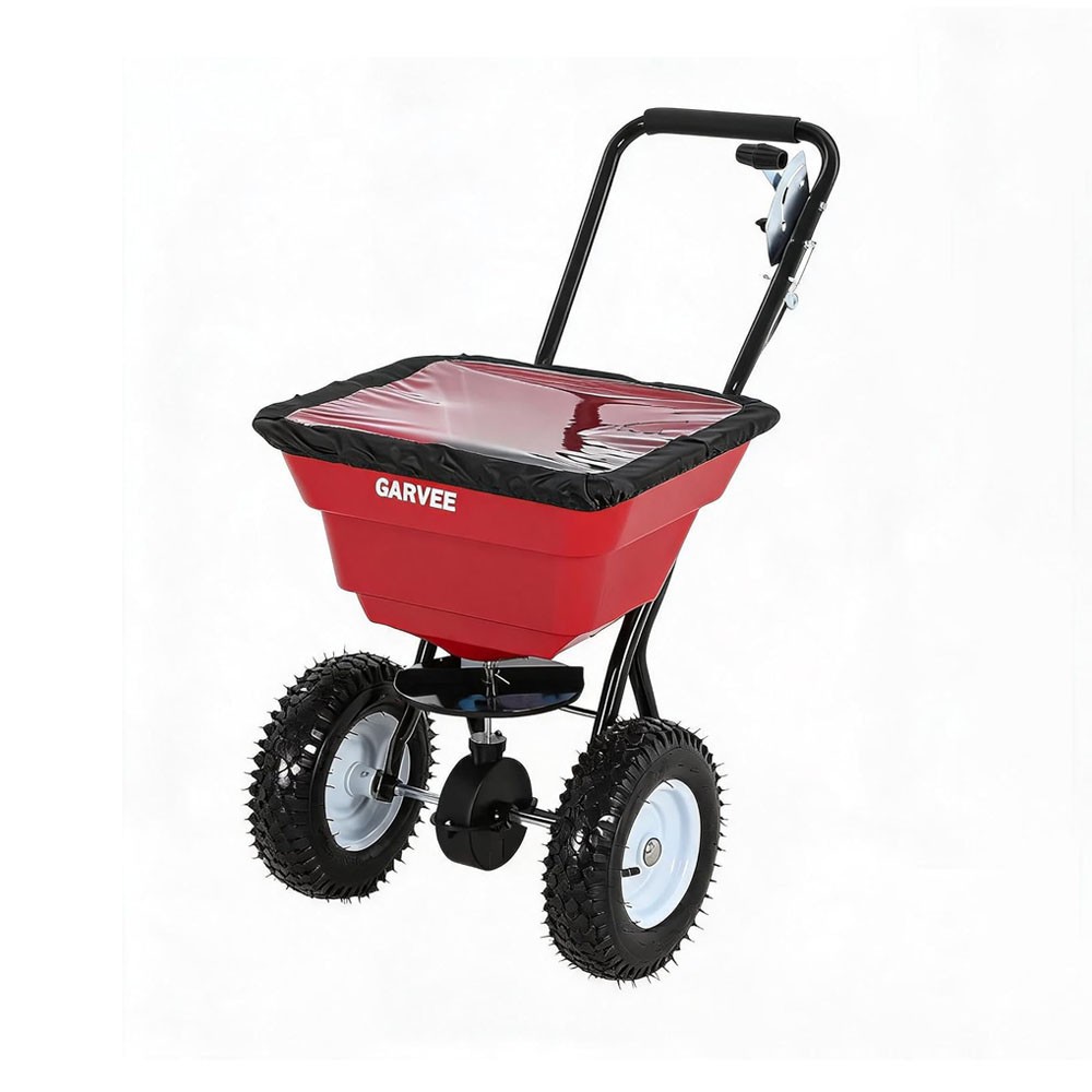 Push Behind Broadcast Spreader Hopper - 80Lbs Lawn Fertilize...
