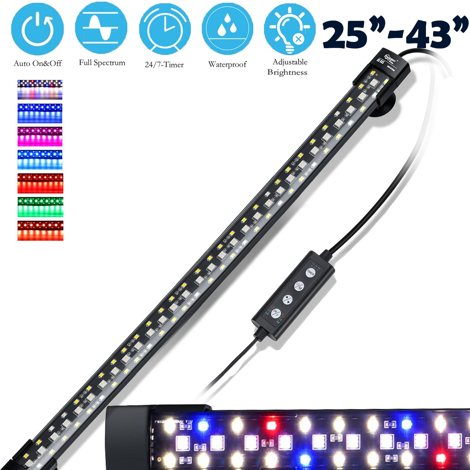 Hygger LED Submersible Aquarium Light Lamp Bar Fish Tank Lig...