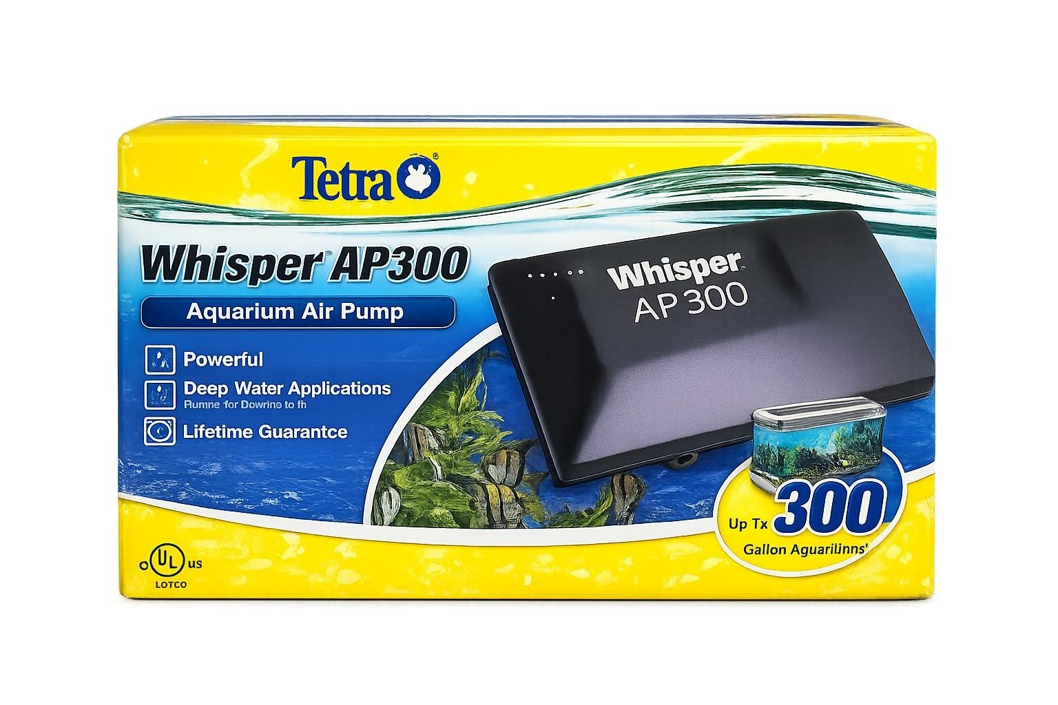Tetra Whisper AP Deep Water Aquarium Air Pump - 300 Gallon T...