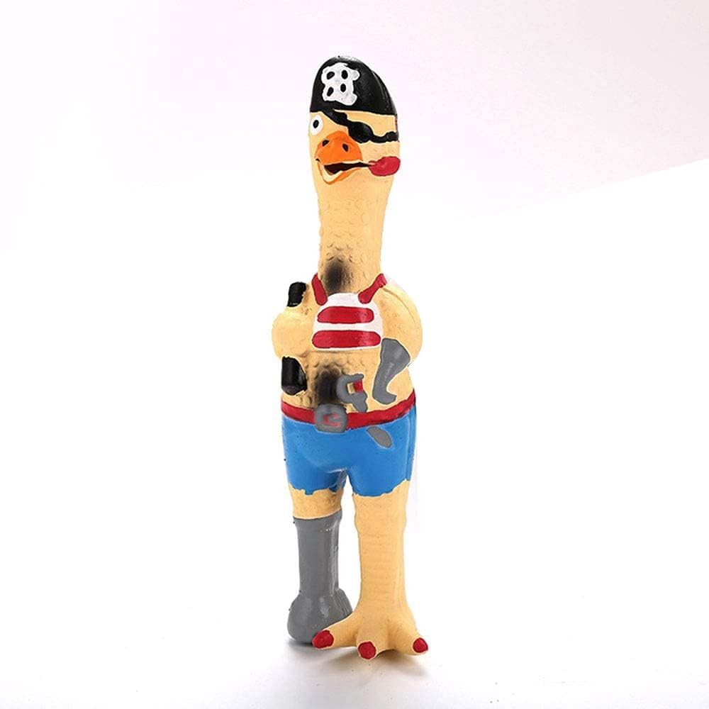 Screaming Rubber Chicken Dog Toy - Pirate Model 8.5 Inch Lat...